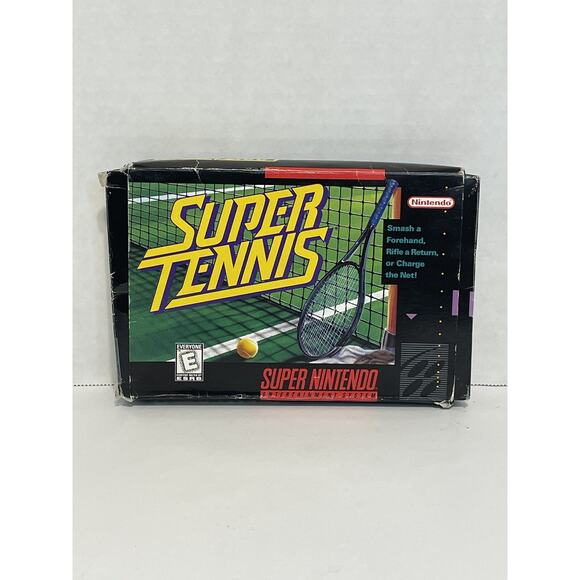Super Tennis SNES Complete in Box CIB Tested Authentic (Box Wear) - Picture 1 of 12